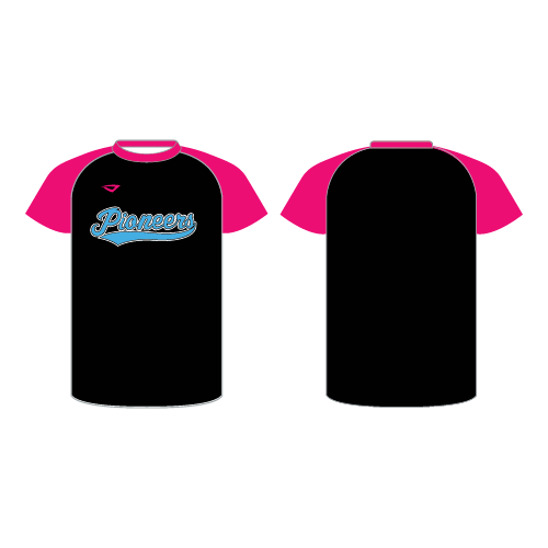PYBA SS Womens Dri Fit Crew Neck - Black/Pink